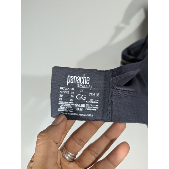 Panache Womens Grey Boundless Non Wired Sports Bra Sz 32GG Comfort Workout Gym - Picture 4 of 7